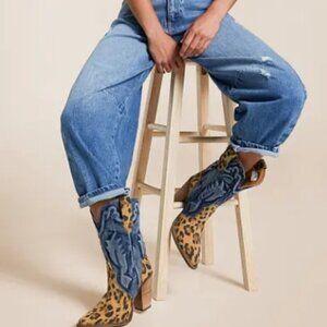 Dingo Tipsy Leopard  Leather Western Women's Boot 7.5 🆕⌚📦🏃💨🚚